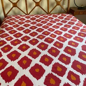 King! Pottery Barn Ikat duvet cover & 2 king pillowcases